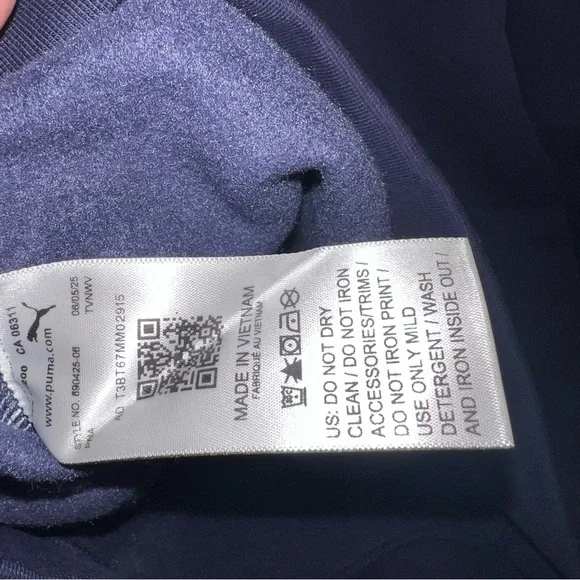 Puma Men’s Hoodie Navy Logo Pullover NWT Size M - Picture 9 of 10